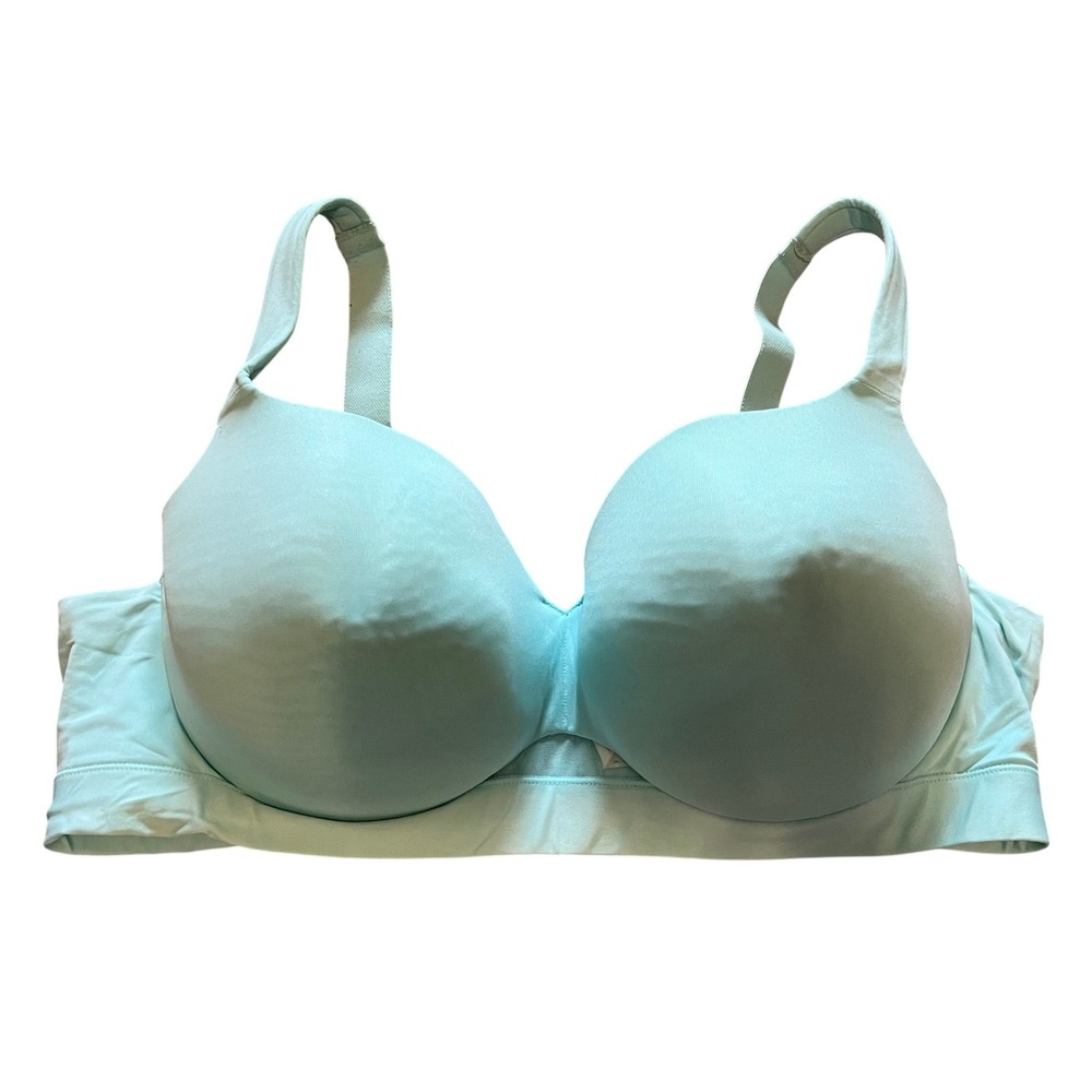 Cacique Mint Green Lightly Lined Balconette Bra 42DD Underwire Adjustable Straps